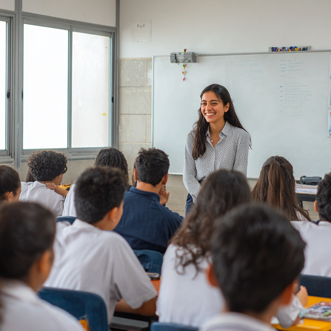 profesora de secundaria enseñando a alumnos - ITS